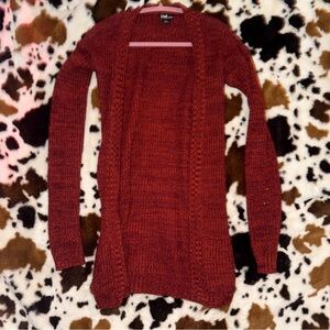 Love Red Cable Knit Cardigan Sweater